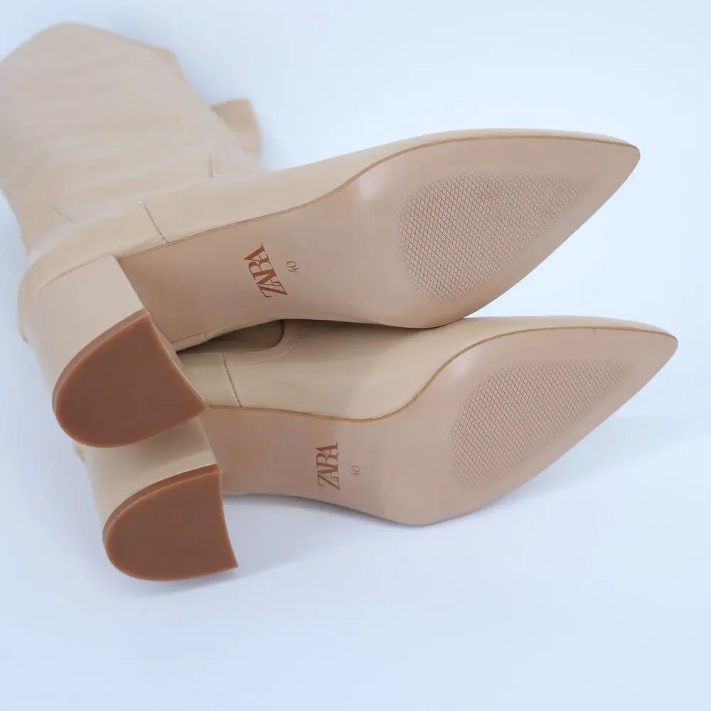 Zara leather knee
